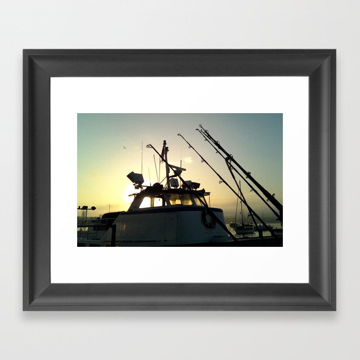 Fishing At Dawn Framed Art Print