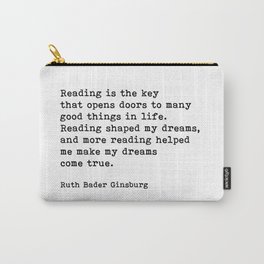  Reading Is the Key, Ruth Bader Ginsburg Quote, Motivational, Carry-All Pouch