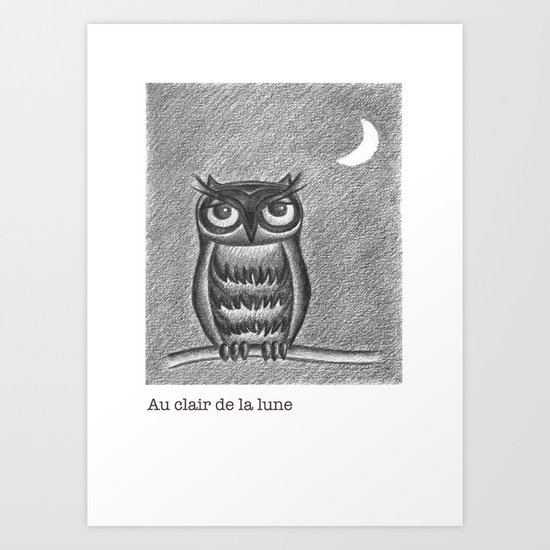 Au clair de la lune Art Print