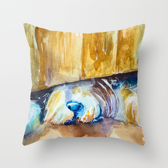 who is there? Throw Pillow