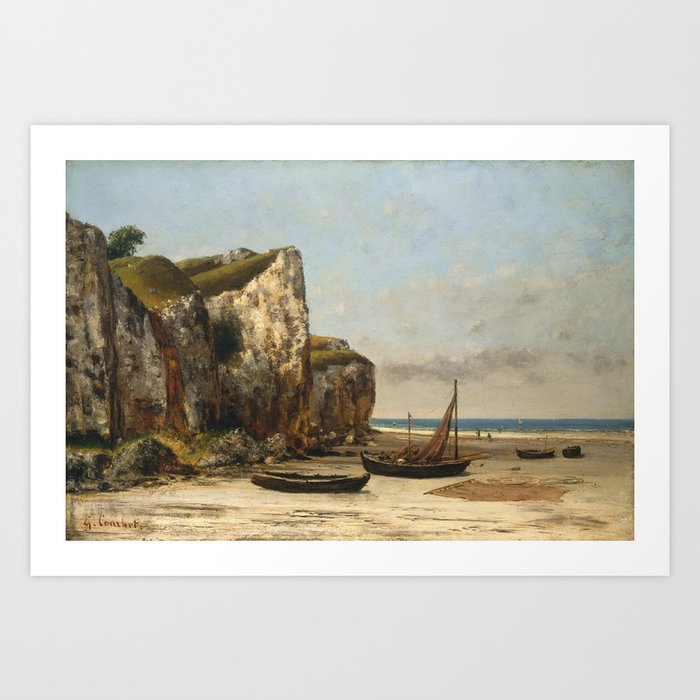 Beach in Normandy by Gustave Courbet,1875 Art Print