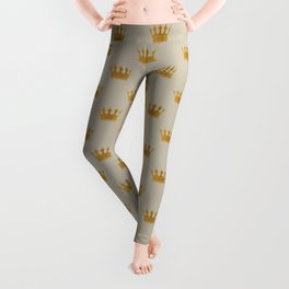 Mini George Grey with Gold Crowns Leggings