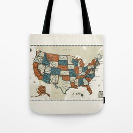 USA Vintage Map Tote Bag