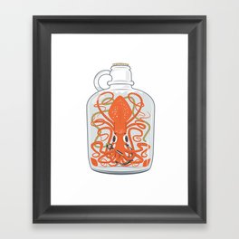 The Kraken in a Bottle Framed Art Print