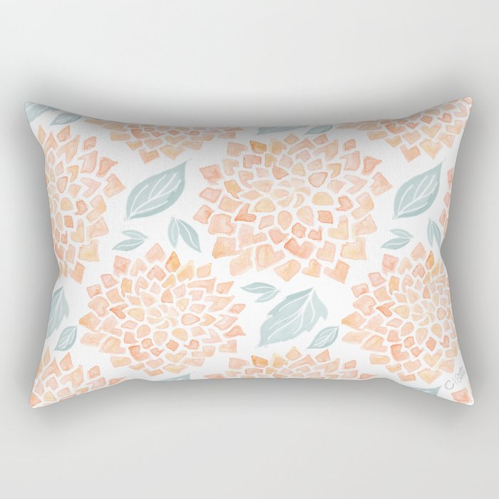 Dahlia Burst Orange Rectangular Pillow