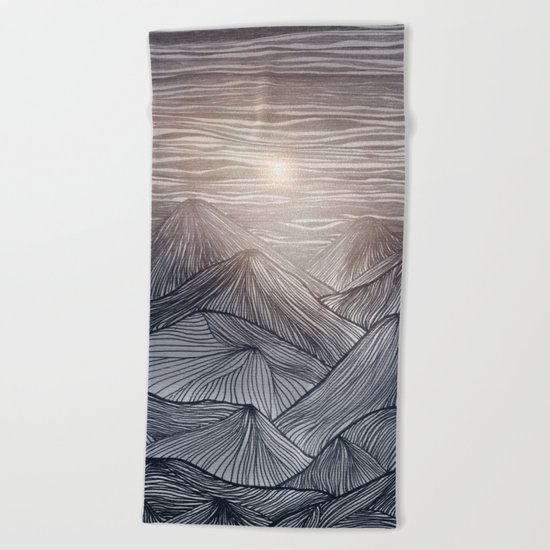 Lines in the mountains X Beach Towel