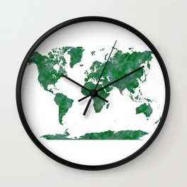 watercolor world map Wall Clock
