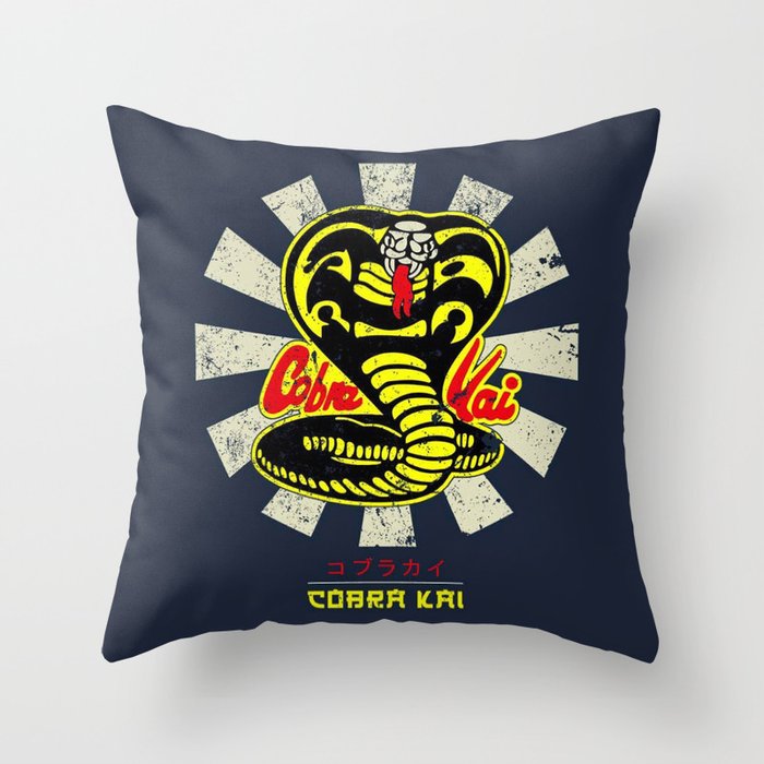 Karate Kid Cobra Kai Retro Throw Pillow