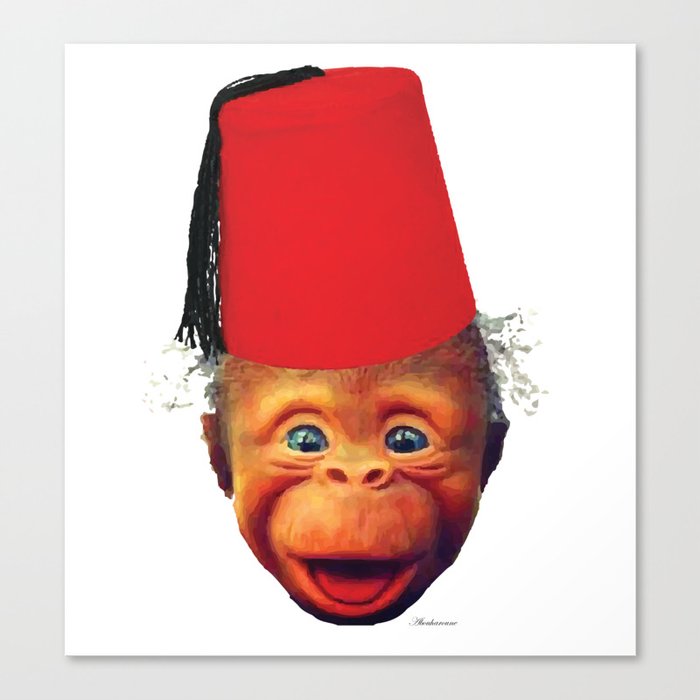 monkey with tarbouch Canvas Print