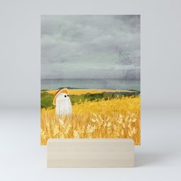 There's a ghost in the wheat field again... Mini Art Print