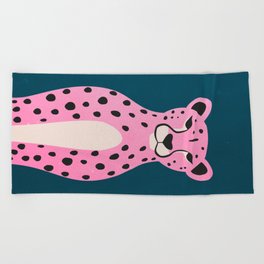 The Stare: Night Race Pink Cheetah Edition Beach Towel