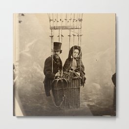 Nadar - Self-Portrait with Wife Ernestine in a Balloon Gondola - 1865 - Views of photograph Metal Print | Poem, Flowersofevil, Quote, Literature, Quotes, Book, France, Photo, Portrait, Balloon 