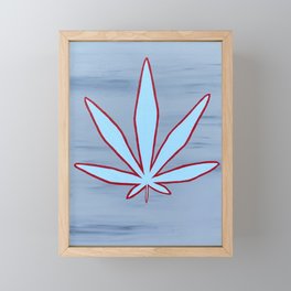 Chicago Flag Inspired Weed Leaf Framed Mini Art Print