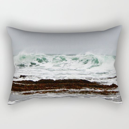 Green Wave Breaking Rectangular Pillow