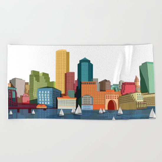 City Boston Beach Towel