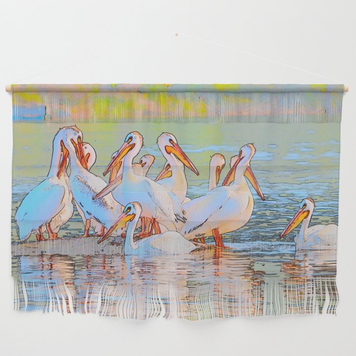 White Pelicans Wall Hanging