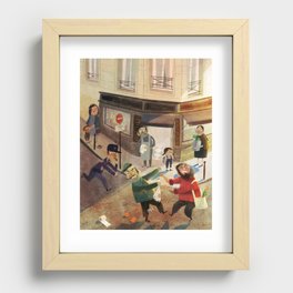 A walk by the Neighborhood Recessed Framed Print