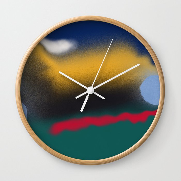 Blending blue with yellow Wall Clock