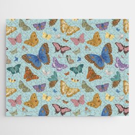 A Flutter Of Butterflies Pastel Botanical Jigsaw Puzzle