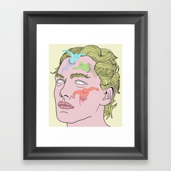 The Complexities of Having a Swimming Pool Face Framed Art Print