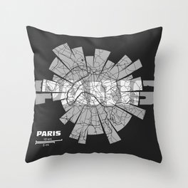 Paris Map Throw Pillow