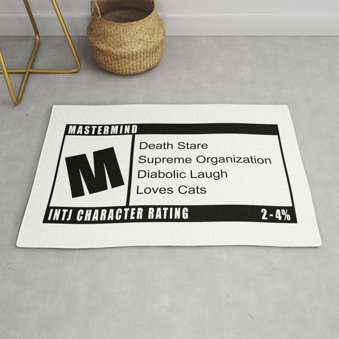 M Is For Intj Mastermind Introvert Rating Rug By Yabo Society6 M Is For Intj Mastermind Introvert Rating Rug