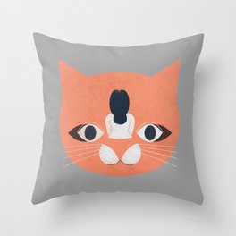 Cat Face Throw Pillow