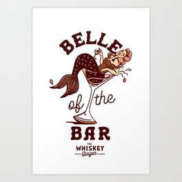 Belle Of The Bar Pinup Mermaid Art Print