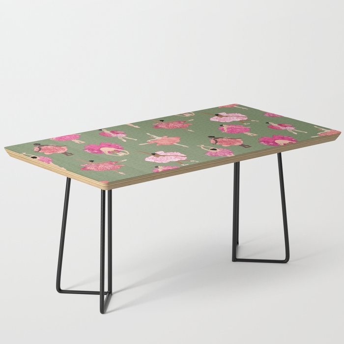 Dance of the Peonies on green Coffee Table