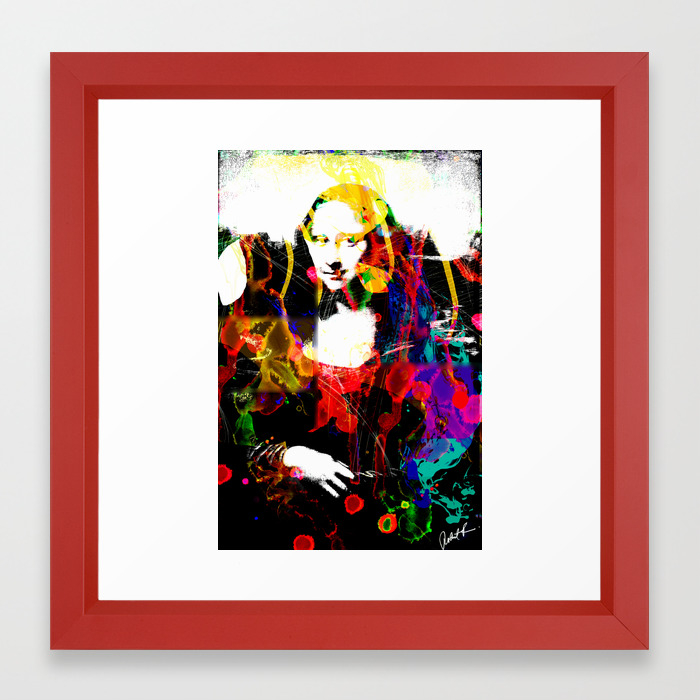 Mona Lisa Watercolor Large Pop Art Painting Modern Abstract Framed