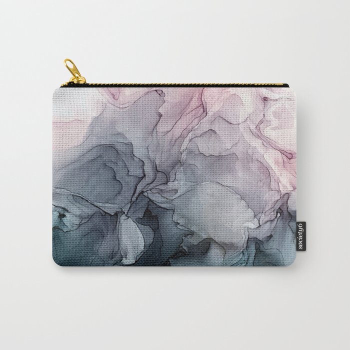 Blush and Payne's Grey Flowing Abstract Painting Tasche