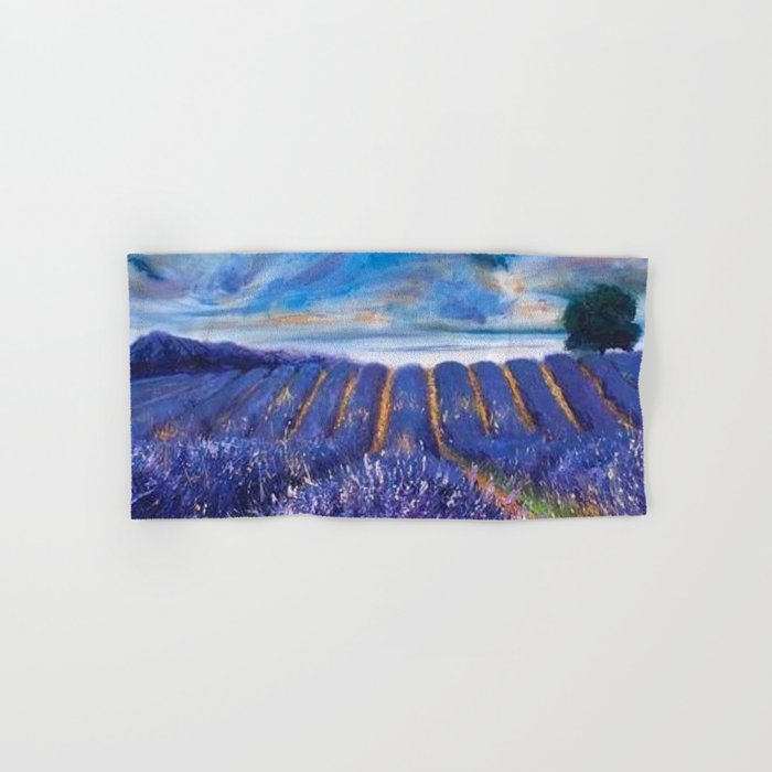 Fields of Lavender landscape painting by Vincent van Gogh Hand & Bath Towel