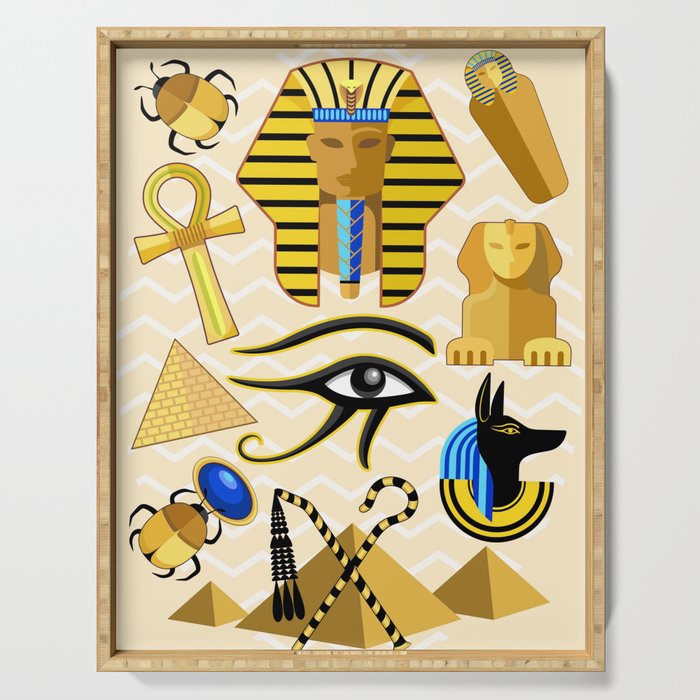 Egypt Ancient Symbols Pattern Serving Tray