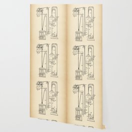 Elevator vintage patent Wallpaper