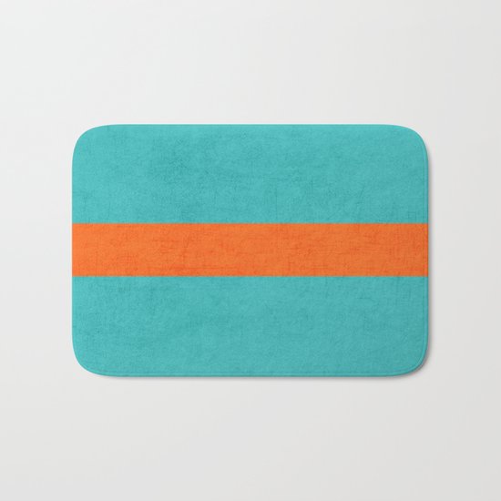 aqua and orange classic Bath Mat