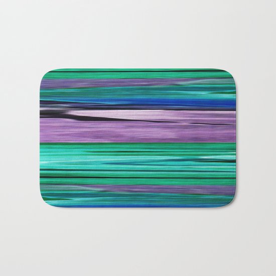 Abstract pattern . Lilac blue turquoise . Bath Mat