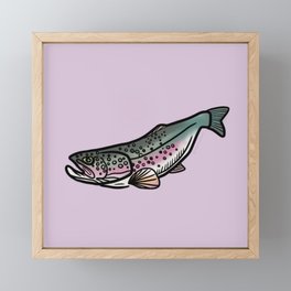 Rainbow trout soft pink  Framed Mini Art Print