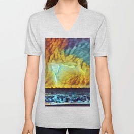 Sea Lightning In Slumber V Neck T Shirt
