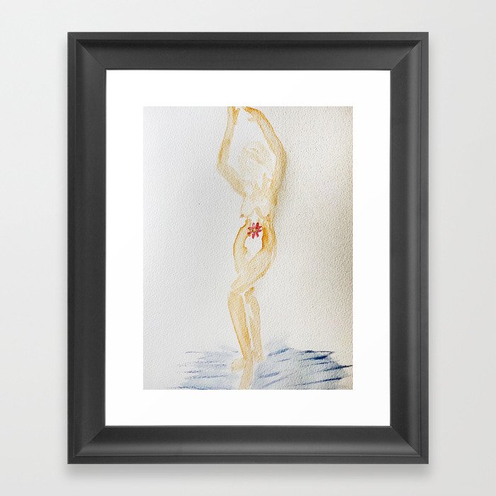 Regenerate (nude woman with flower) Framed Art Print