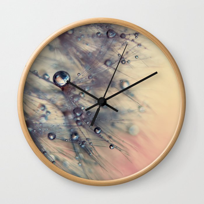 dandelion baby pink and blue Wall Clock