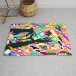I Don't Feel Like I'm Falling- Hands Reaching into the Abyss - Colorful Illustration with Hands Area & Throw Rug
