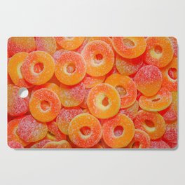 Sour Peach Slices and Rings Candy Photograph Cutting Board
