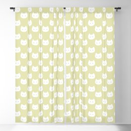 Kitty Dots in Yellow Blackout Curtain