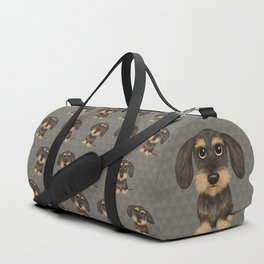 Wirehaired Dachshund | Cute Wire Haired Wiener Dog | Wild Boar and Tan Teckel Duffle Bag