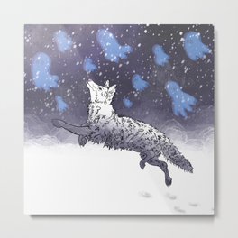 Coyotes Tip-Toe in the Snow After Dark Metal Print | Coyotes, Modest Mouse, Procreate, Snow, Modestmouse, Night, Graphicdesign, Haunted, Ghost, Digital 
