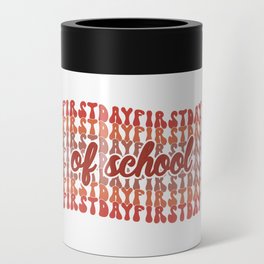 First day of school retro vintage art Can Cooler
