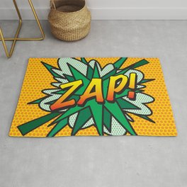 ZAP Comic Book Flash Cool Fun Modern Pop Art  Rug