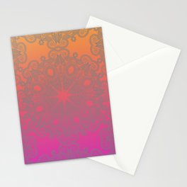 Hot Pink & Yellow Mandala Stationery Cards