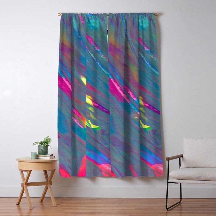 Rainbow Ocean Waters Colorful Abstract Painting Blackout Curtain By Daydreameralley