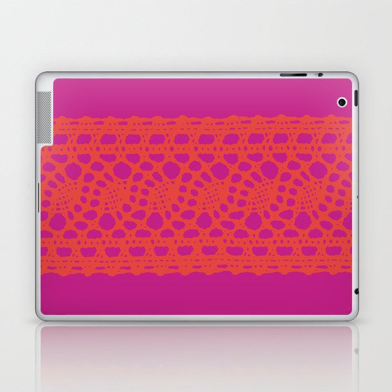 Lace in orange and pink Laptop & iPad Skin